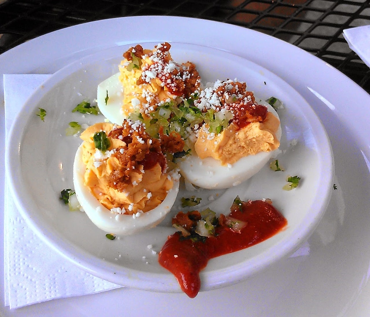 Devilled eggs at Tacos Tequila Whiskey