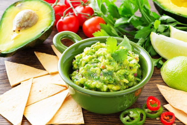 Fresh Guacamole and avocados