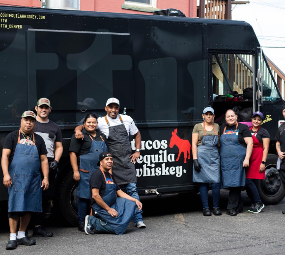 Team Picture In Front Of Tacos Tequila Whiskey Food Truck